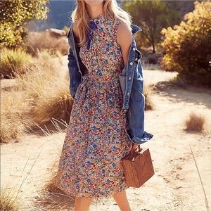 J Crew x Liberty London Floral Ruffle Collared Midi Dress - Size 14